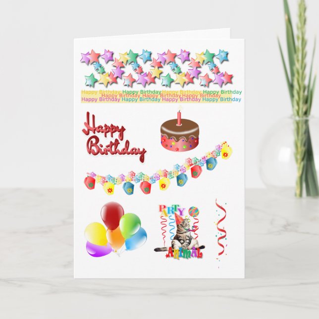 Carte de nuage de mots Joyeux Anniversaire (Devant)
