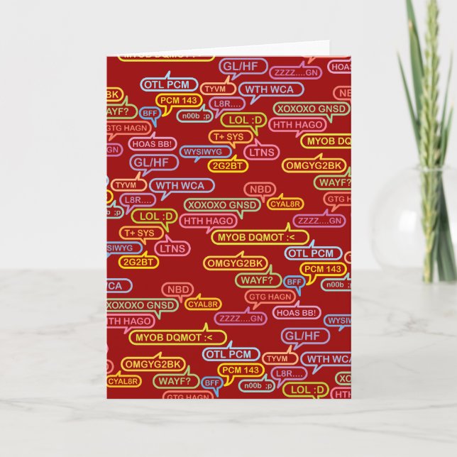 Carte de nuage de service de mini-messages (Devant)
