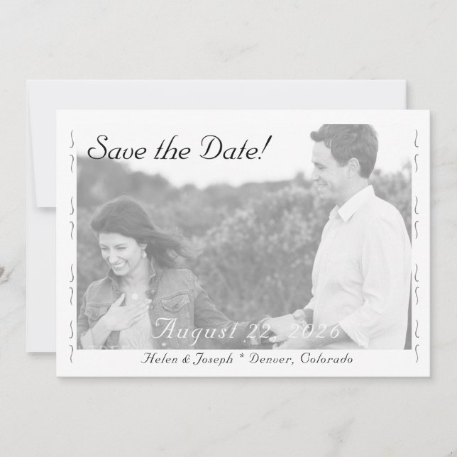 Carte de Nuit de Grace Mariage Noir et Blanc à Apl (Devant)