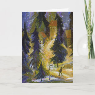 Carte de nuit du village d'hiver de Skier