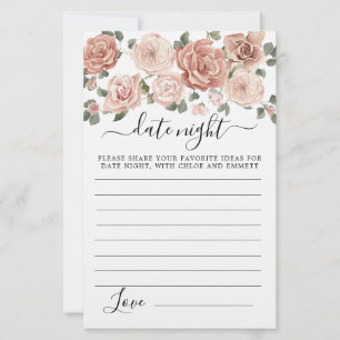 Carte de nuit Dusty Rose Floral Eucalyptus Date
