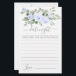 Carte de nuit Rose bleu Floral Greenery<br><div class="desc">Une belle bordure florale rose bleue vient compléter cette carte Date Night. Coordonnée avec la collection de Fêtes des mariées botaniques Roses bleus.</div>