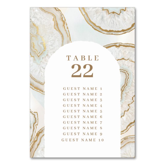 Carte de numéro de plan de table à texture de quar (Par défaut)