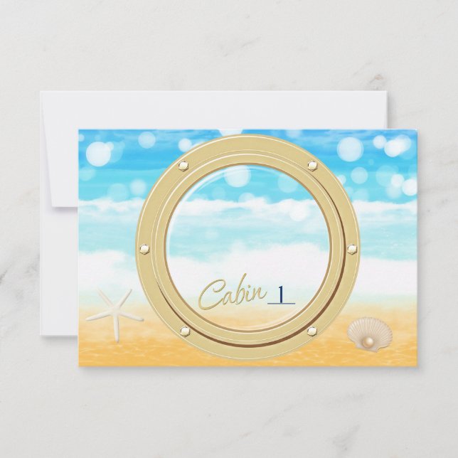 Carte de numéro de siège de la table de croisière  (Devant)