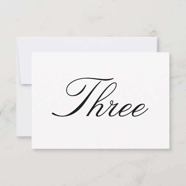 Carte de Numéro de Table (Devant)