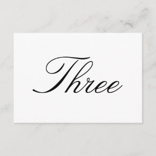 Carte de Numéro de Table