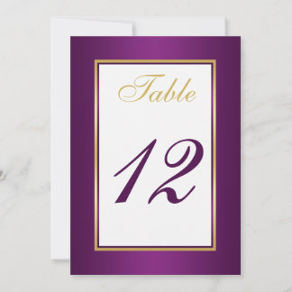 Carte de numéro de table