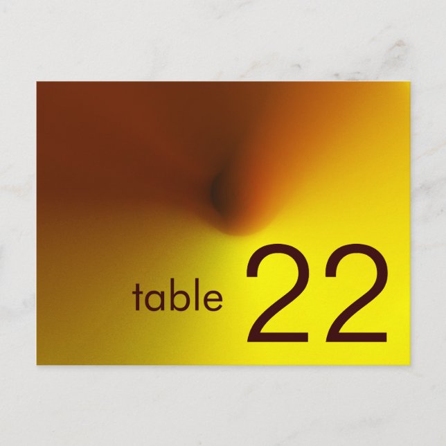 carte de numéro de table (Devant)