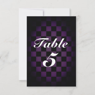 Carte de numéro de table à carreaux fantaisiste MA