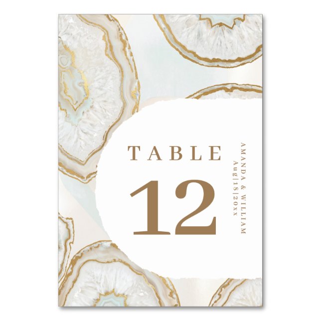 Carte de numéro de table à fond de quartz agate (Par défaut)