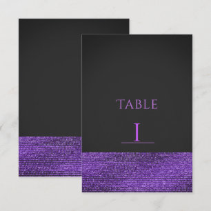 Carte de numéro de table à paillettes gris violet 