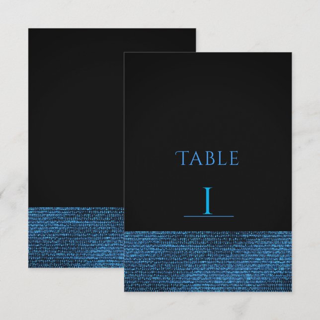 Carte de numéro de table à paillettes Moderne Glam (Devant / Derrière)