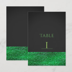 Carte de numéro de table à paillettes vert citron