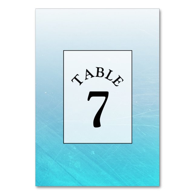 Carte de numéro de table Aqua Blue Mariage (Par défaut)