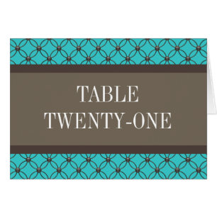 Carte de numéro de table Aqua Fancy Lattice