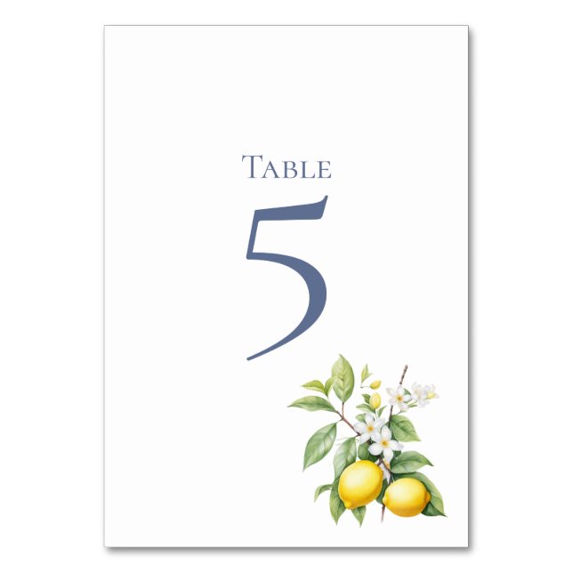 Carte de numéro de table aux citrons italiens (Par défaut)