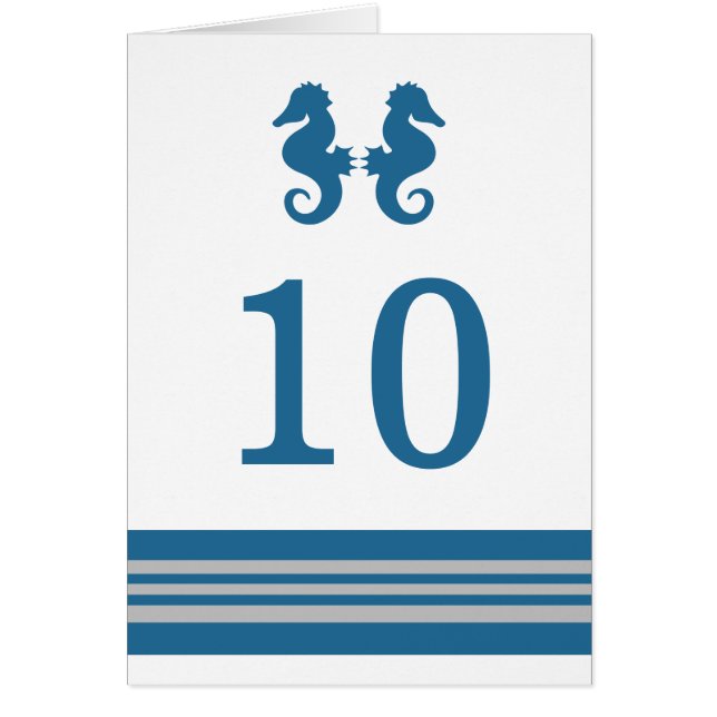 Carte de numéro de table Blue Grey Nautique (Devant)