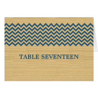 Carte de numéro de table Blue Rustic Chevron