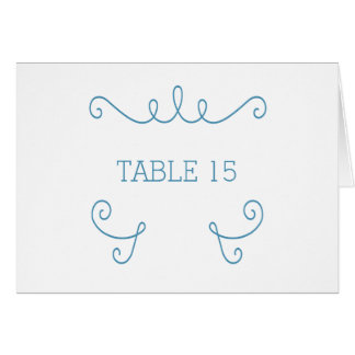 Carte de numéro de table Blue Whimsical Flouring
