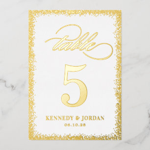 Carte de numéro de table brillant brillant VRAI FO