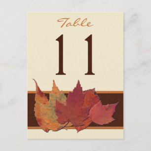 Carte de numéro de table Brown Orange Ivory Dried 