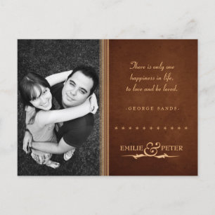 Carte de numéro de table Brown riche poster vintag