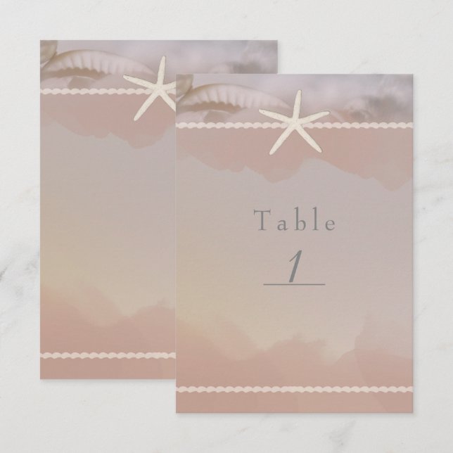 Carte de numéro de table chic Taupe Beige Étoile d (Devant / Derrière)