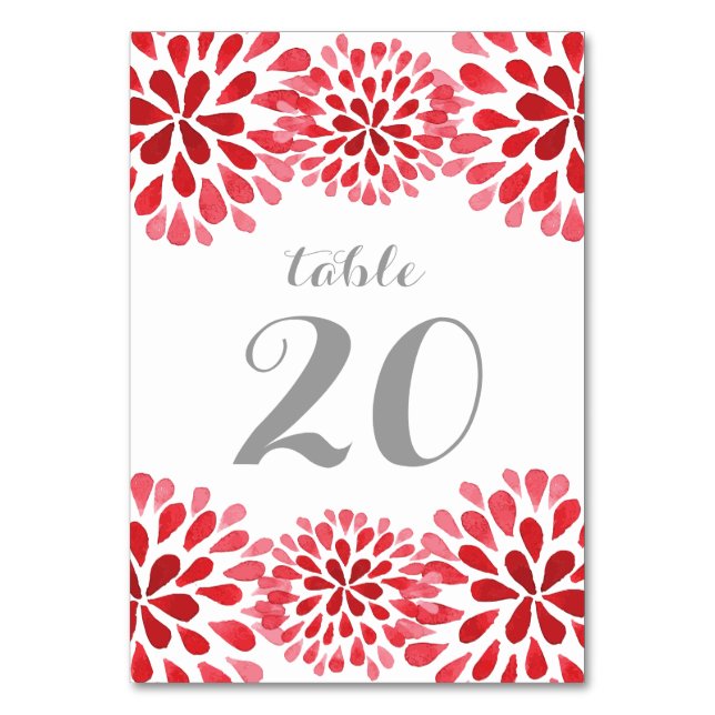 Carte de numéro de table Chrysanthemum à aquarelle (Par défaut)