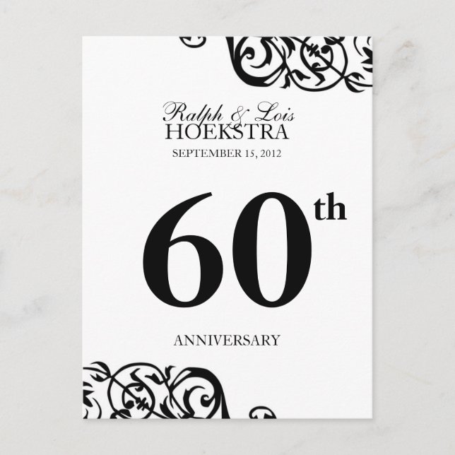 Carte de numéro de table d'anniversaire réception  (Devant)