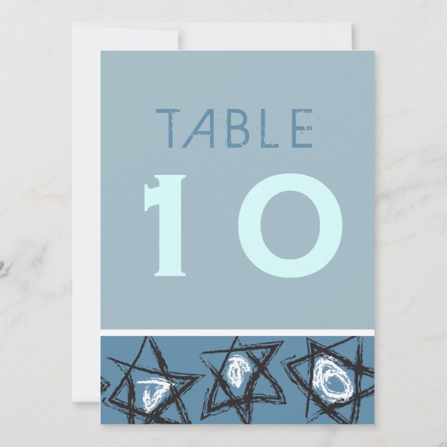 Carte de numéro de table de Bat mitzvah de barre d (Dos)