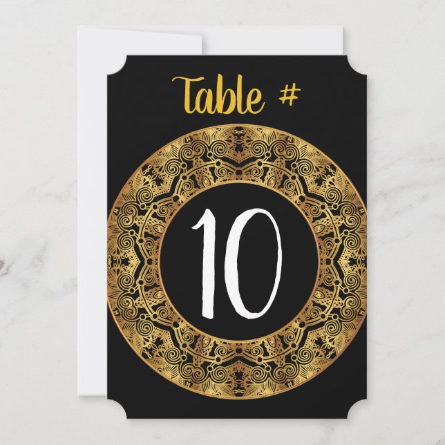 Carte de numéro de table de Bat Mitzvah en OR (Devant)