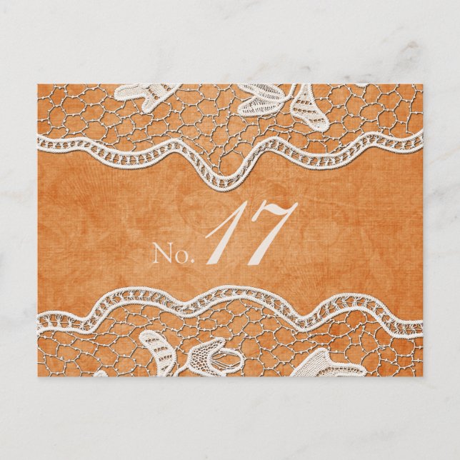 Carte de numéro de table de dentelle sur la Tangér (Devant)
