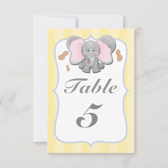 Carte de numéro de table de fête aux arachides élé (Devant)