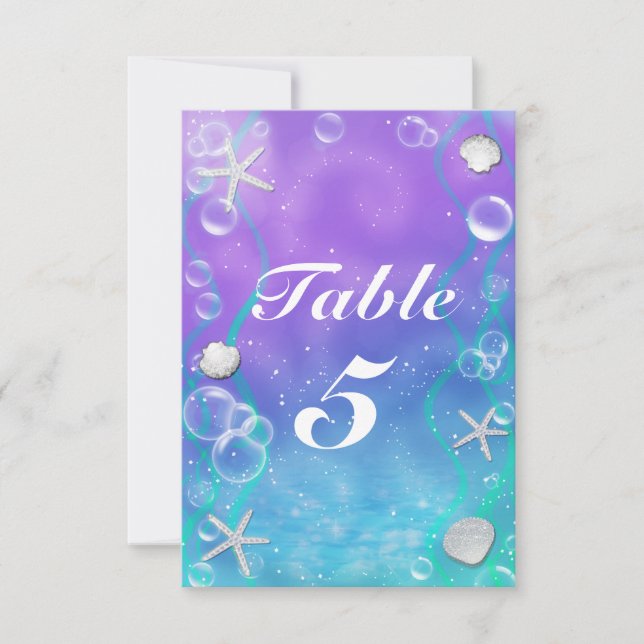 CARTE DE NUMÉRO DE TABLE DE FÊTE ENCHANTÉE SOUS LA (Devant)