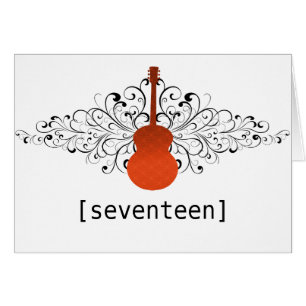 Carte de numéro de table de guitare Orange Swirls