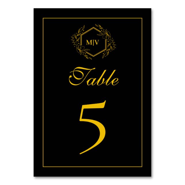 Carte de numéro de table de la crête de monogramme (Par défaut)