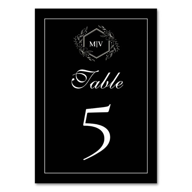 Carte de numéro de table de la crête de monogramme (Par défaut)