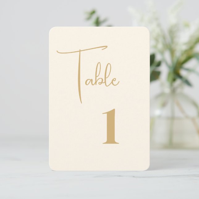 Carte de numéro de table de mariage (Debout devant)