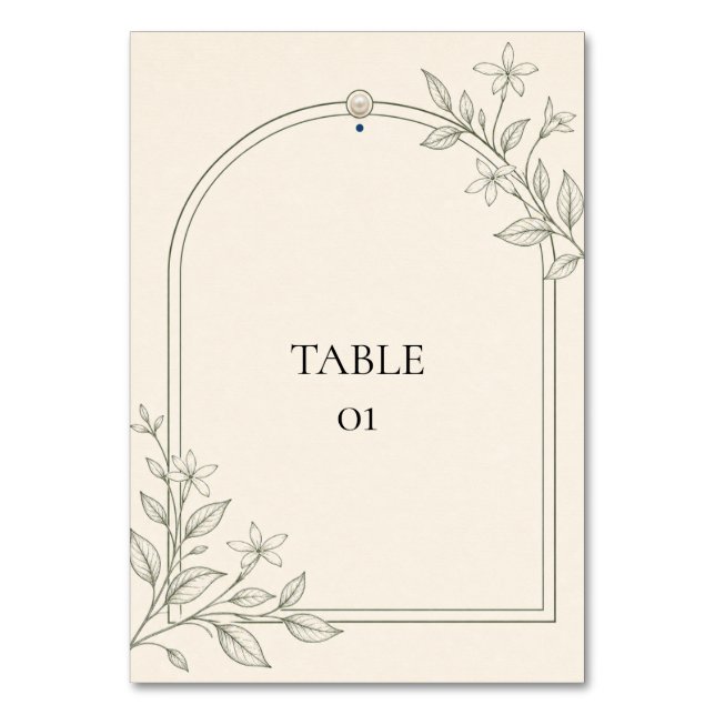 Carte de numéro de table de mariage à arche botani (Par défaut)