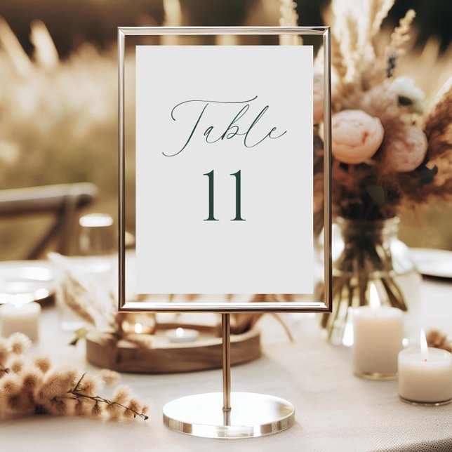 Carte de numéro de table de mariage à écriture min (Créateur téléchargé)