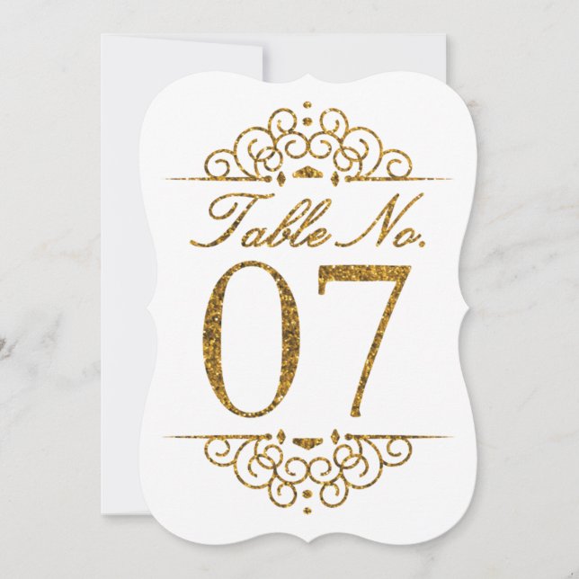 Carte de numéro de table de mariage à effet paille (Devant)