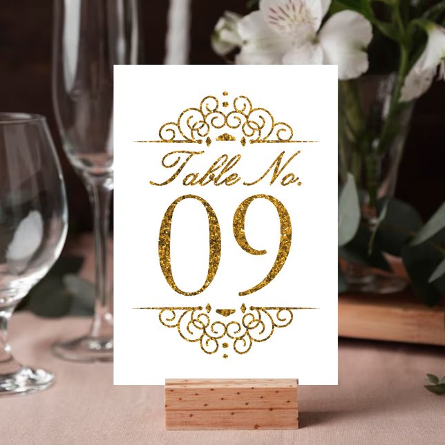 Carte de numéro de table de mariage à effet paille (Créateur téléchargé)
