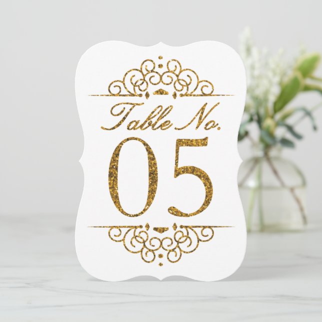 Carte de numéro de table de mariage à effet paille (Debout devant)