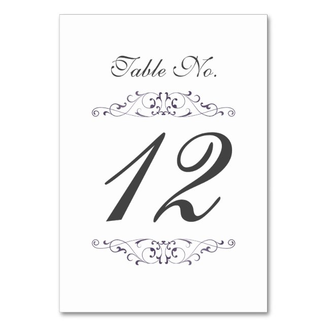 Carte de numéro de table de mariage à flourish vio (Par défaut)