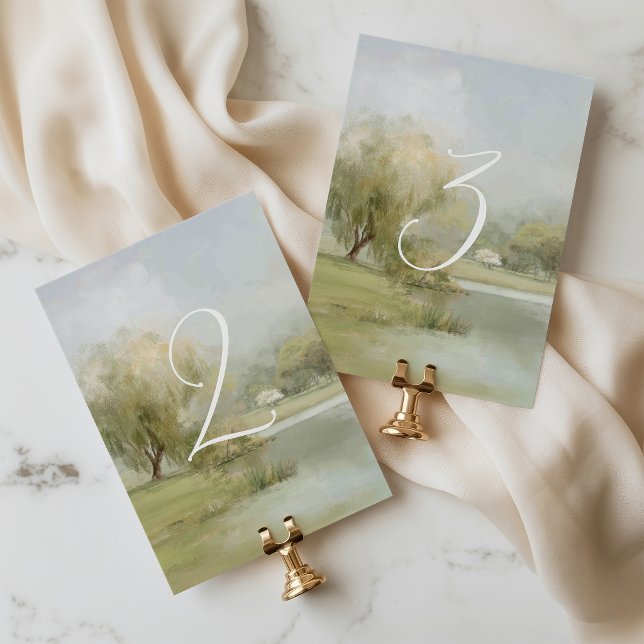 Carte de numéro de table de mariage à la campagne  (Créateur téléchargé)