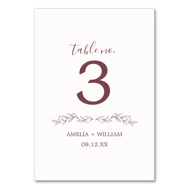 Carte de numéro de table de mariage à monogramme d (Dos)