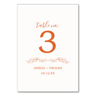 Carte de numéro de table de mariage à monogramme d