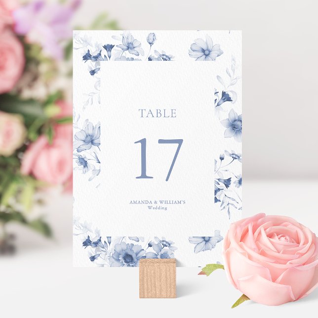Carte de numéro de table de mariage à motif floral (Créateur téléchargé)