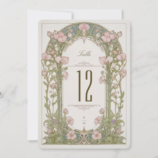 Carte de numéro de table de mariage aux pois de se (Devant)