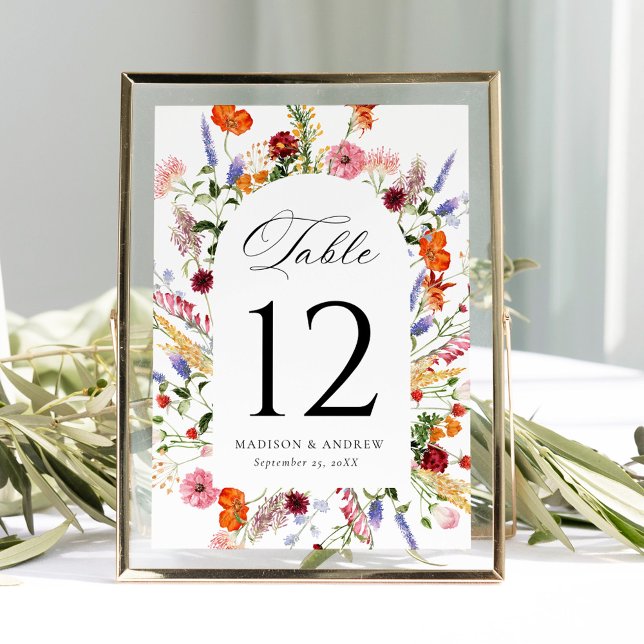 Carte de numéro de table de mariage avec arche de  (Créateur téléchargé)
